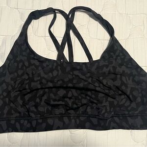 Lululemon Athletica Black Patterned Sports Bra
